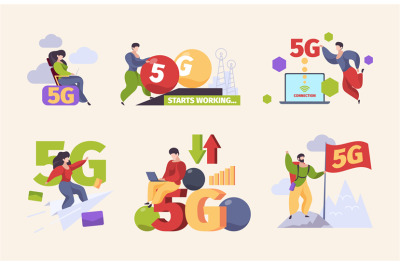 5g characters. Fast mobile internet future technologies high speed net