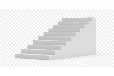 Isolated stair. 3D realistic staircase on transparent background. Buil