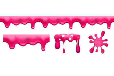 Pink slime. Jam or sweet marmalade. Dessert glazed, isolated red liqui