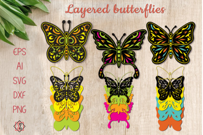 3D Butterflies.Cricut SVG File.Craft.