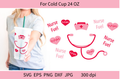 Cold Cup Wrap for Medical Tumbler SVG. Starbucks Nurse