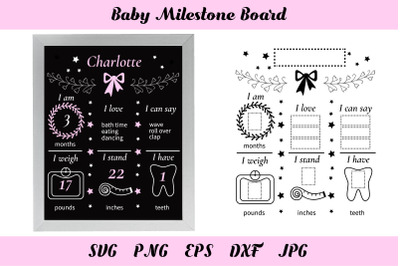 Baby Milestone Chalkboard SVG. Birthday Board Cut File