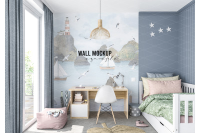 Wall mockup&2C; Wall paper mockup