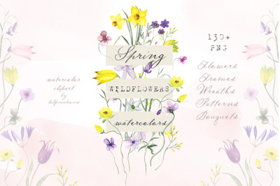 Spring Wildflowers. Watercolors