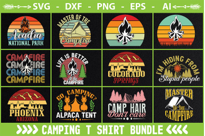 camping t- shirt bundle