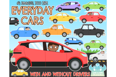 Everyday Cars Clipart - Lime and Kiwi Designs