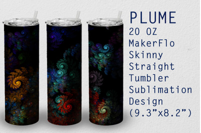 Tumbler Straight 20 OZ Sublimation Plume Wrap Design