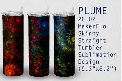 Tumbler Straight 20 OZ Sublimation Plume Wrap Design