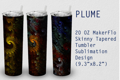 Tumbler Tapered 20 OZ Sublimation Plume Wrap Design