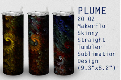 Tumbler Straight 20 OZ Sublimation Plume Wrap Design