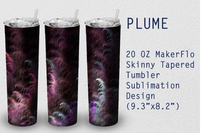 Tumbler Tapered 20 OZ Sublimation Plume Wrap Design