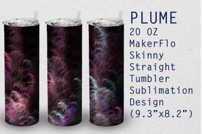 Tumbler Straight 20 OZ Sublimation Plume Wrap Design