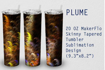 Tumbler Tapered 20 OZ Sublimation Plume Wrap Design