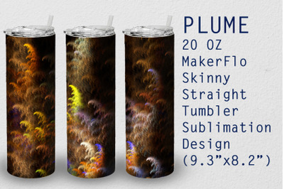 Tumbler Straight 20 OZ Sublimation Plume Wrap Design