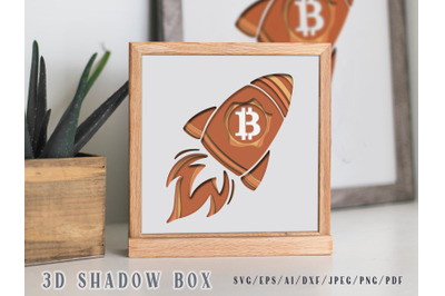 Bitcoin 3D Shadow Box- gold coins Cutting Files- SVG