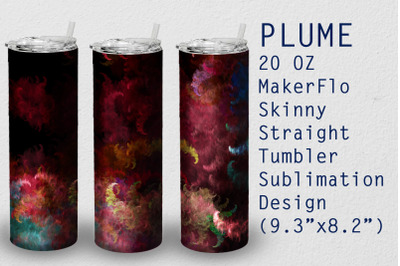 Tumbler Straight 20 OZ Sublimation Plume Wrap Design