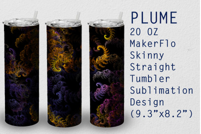 Tumbler Straight 20 OZ Sublimation Plume Wrap Design