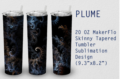 Tumbler Tapered 20 OZ Sublimation Plume Wrap Design