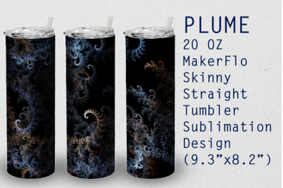 Tumbler Straight 20 OZ Sublimation Plume Wrap Design