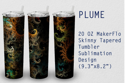 Tumbler Tapered 20 OZ Sublimation Plume Wrap Design