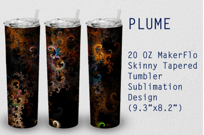 Tumbler Tapered 20 OZ Sublimation Plume Wrap Design