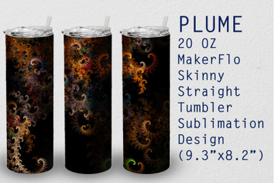 Tumbler Straight 20 OZ Sublimation Plume Wrap Design