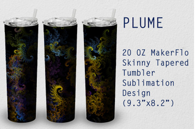 Tumbler Tapered 20 OZ Sublimation Plume Wrap Design