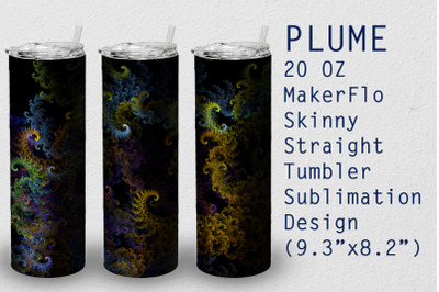 Tumbler Straight 20 OZ Sublimation Plume Wrap Design