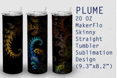 Tumbler Straight 20 OZ Sublimation Plume Wrap Design