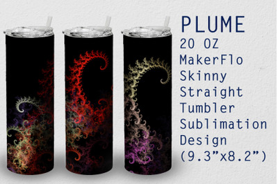 Tumbler Straight 20 OZ Sublimation Plume Wrap Design