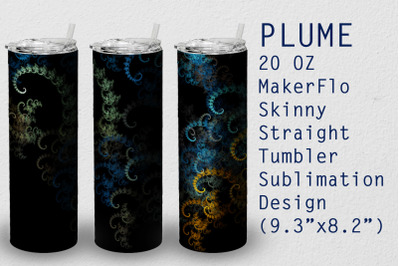 Tumbler Straight 20 OZ Sublimation Plume Wrap Design