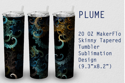 Tumbler Tapered 20 OZ Sublimation Plume Wrap Design