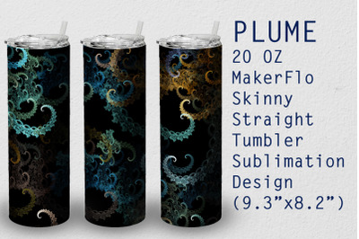 Tumbler Straight 20 OZ Sublimation Plume Wrap Design