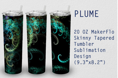 Tumbler Tapered 20 OZ Sublimation Plume Wrap Design