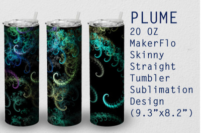 Tumbler Straight 20 OZ Sublimation Plume Wrap Design