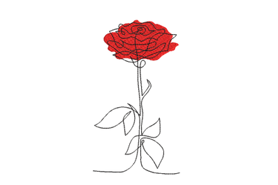 Valentine Rose Machine Embroidery Design (Flower5)