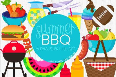 Summer BBQ Clip Art Set
