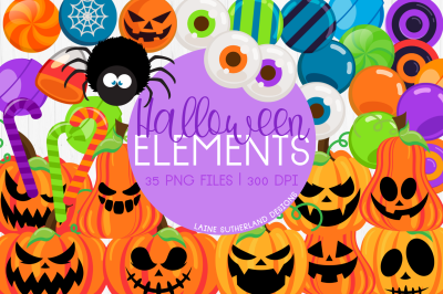 Halloween Elements Clip Art Set