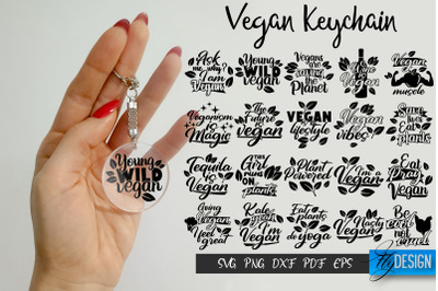 Vegan Keychain SVG Bundle, Vegan Sayings, Vegan Key Keychain