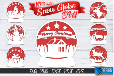 Snow Globe SVG. Christmas Snow Globe SVG. 3D Layered SVG.