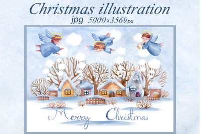 Watercolor Christmas Illustration