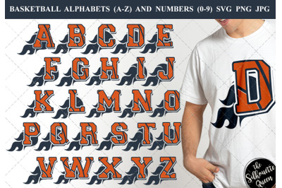 Basketballwith fire Alphabet Number Silhouette Vector