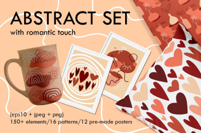 Abstract set with romantic touch