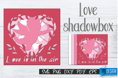 Love Shadowbox svg, Shadow Box SVG, 3D layer Lightbox SVG v3