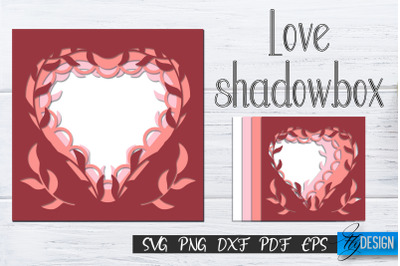 Love Shadowbox svg, Shadow Box SVG, 3D layer Lightbox SVG v2