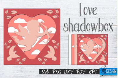 Love Shadowbox svg, Shadow Box SVG, 3D layer Lightbox SVG v5