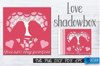 Love Shadowbox svg, Shadow Box SVG, 3D layer Lightbox SVG v4