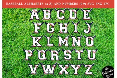 Baseball Alphabet Number Silhouette Vector