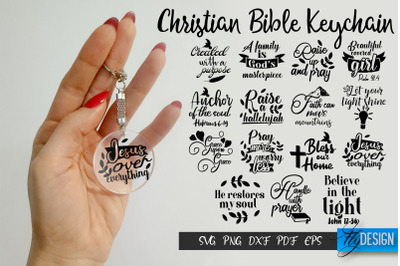 Christian Svg&2C; Bible Quotes&2C; Keychain SVG&2C; Round Keychain