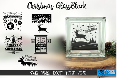 Glass Block SVG, Christmas Glass Block Designs, Reindeer SVG